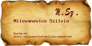 Milovanovics Szilvia névjegykártya