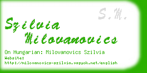 szilvia milovanovics business card